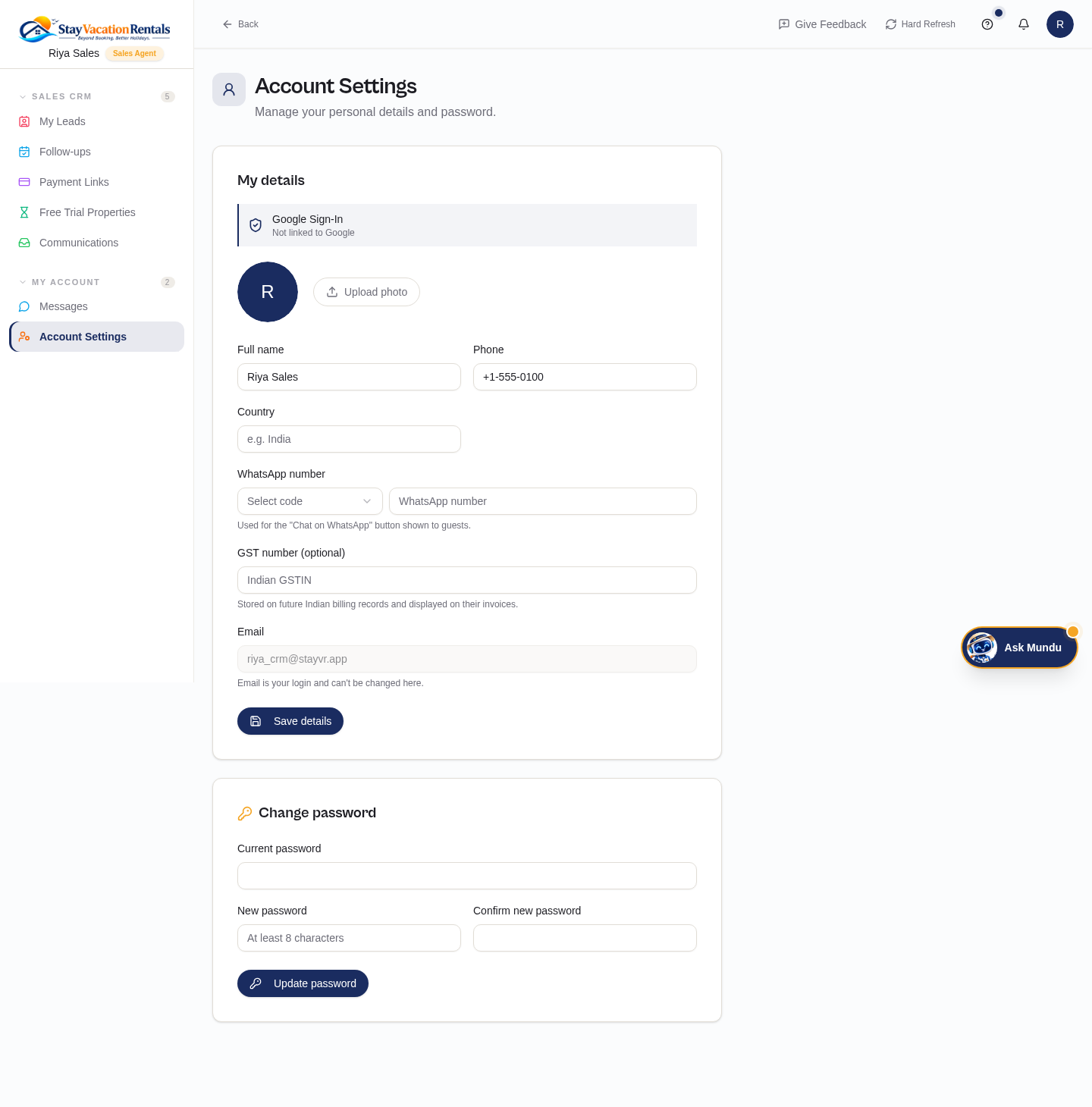 Account Settings