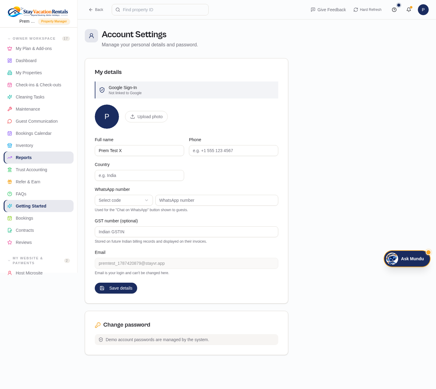 Account Settings