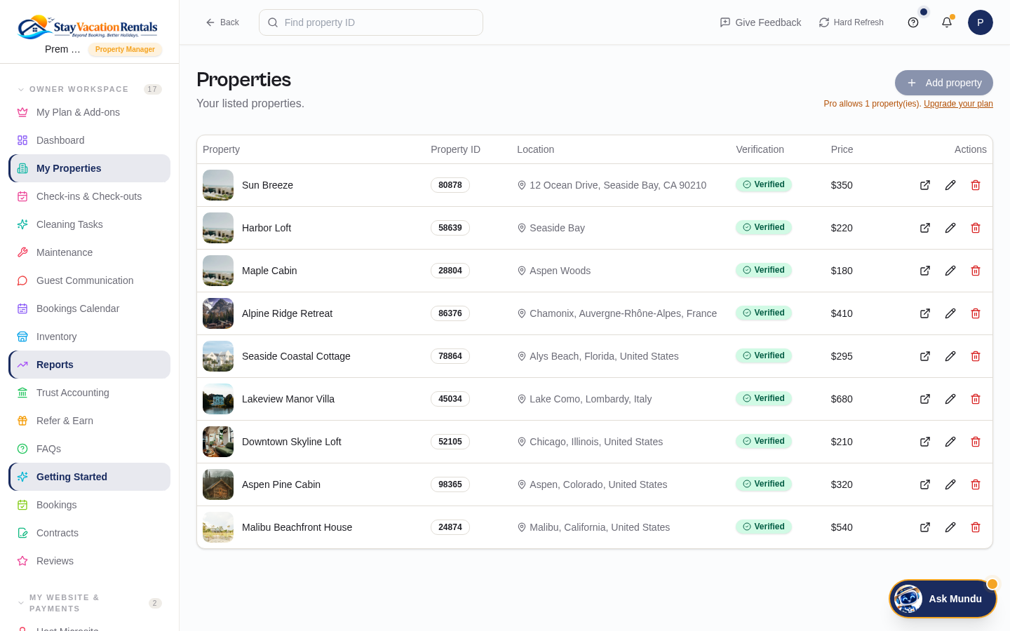 Properties List