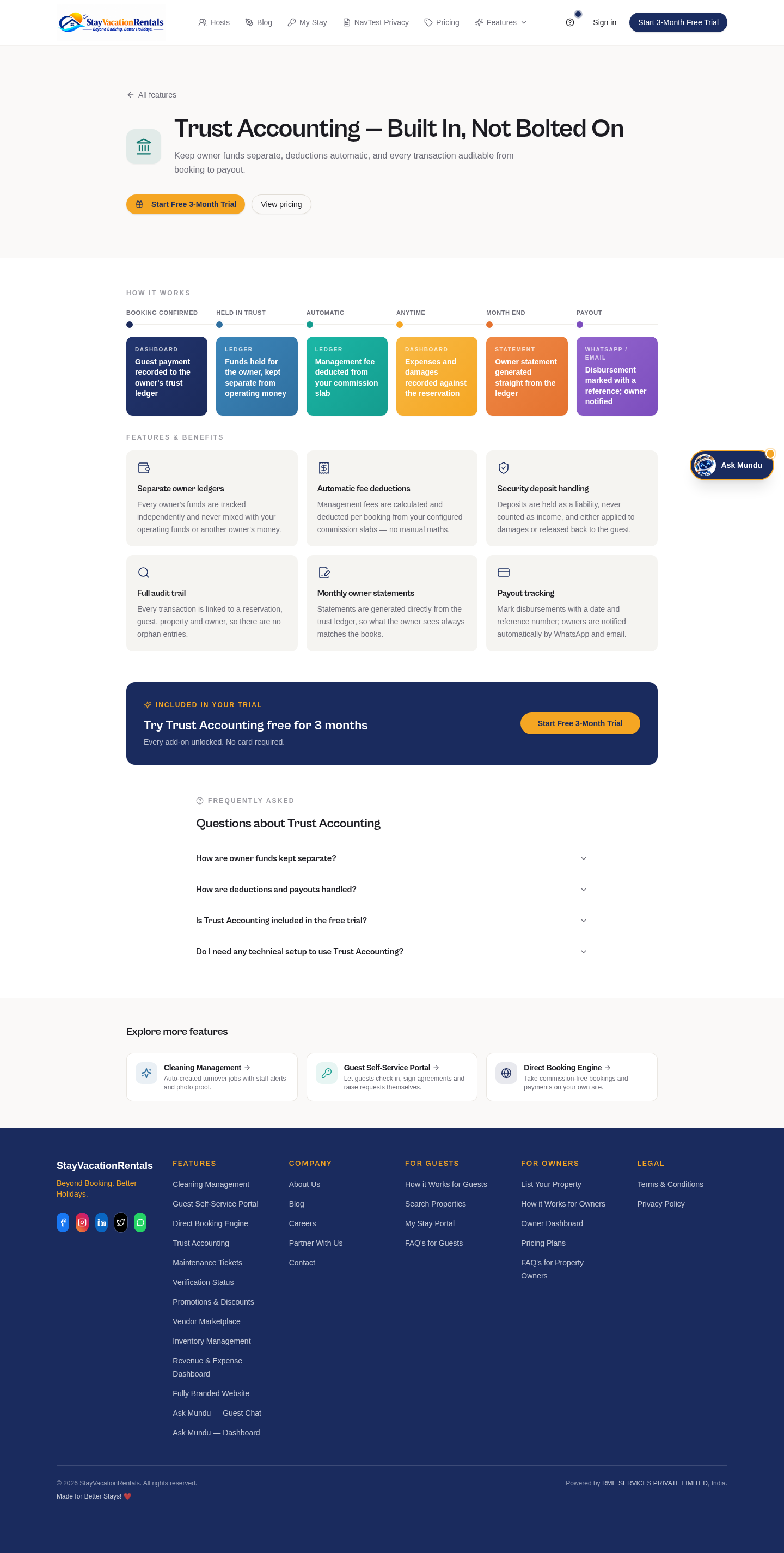 Feature Trust Accounting